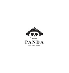 Panda Bear Silhouette Logo Design Template