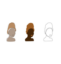 Silhouette Of African American Woman In A Head