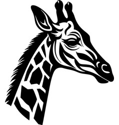 Giraffe - Black And White Isolated Icon