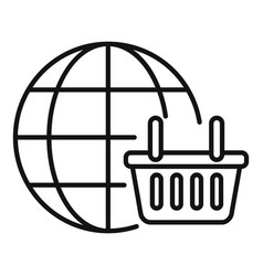 Global Online Store Icon Outline Business