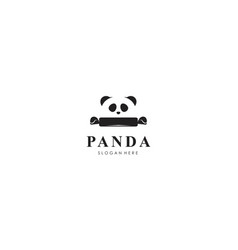 Panda Bear Silhouette Logo Design Template