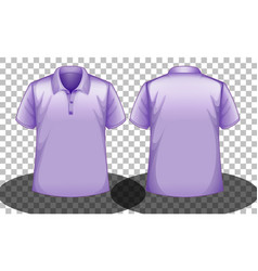 Purple Short Sleeves Polo Shirt Front And Back