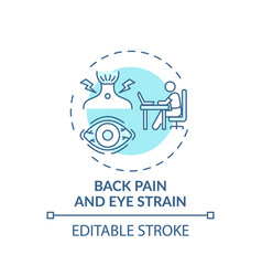 Back Pain And Eye Strain Concept Icon