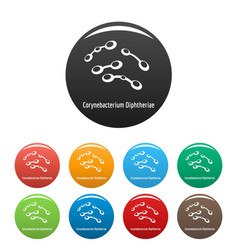 Corynebacterium Diphtheriae Icons Set Color