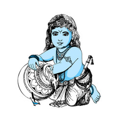 Drawing Of Sketch Lord Little Krishna Standing