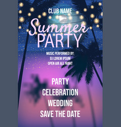 Summer Party Sunset Beach Template Design Palms