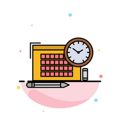 Time File Pen Focus Abstract Flat Color Icon