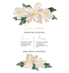 Wedding Bar Menu Template With Tender Flowers