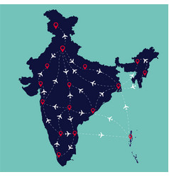 Indian Air Route In The India Map