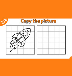 Kids Game Copy The Picture And Color Space Rocket