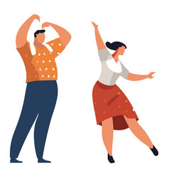 Man And Woman Dancing Joyfully Male In Casual