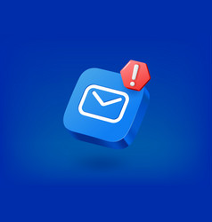 Mail Icon With Exclamation Point Pictogram 3d