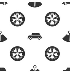 Set Speedometer Car And Car Wheel On Seamless