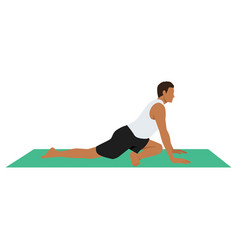 Yoga Man In Ardha Kapotasana Or Half Pigeon Pose