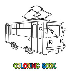 Funny Small Tram With Eyes Coloring Book