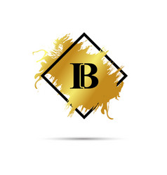 Gold Ib Logo Symbol Art Design