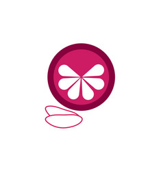 Mangosteen Fruit Icon Logo