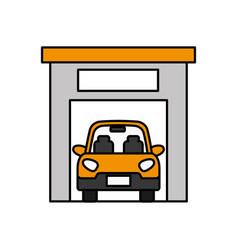 Car Inside Garage Icon Image