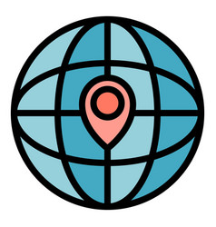 Global Relocation Icon Color Outline