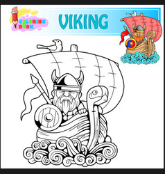 Viking On A Ship Coloring Book