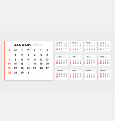 Clean Happy New Year 2024 Calendar Background