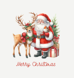 Cute Watercolor Christmas Santa Claus