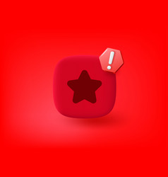 Rating Star Icon With Exclamation Point Pictogram