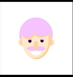 Smiling Face Of A Man With Purple Hair