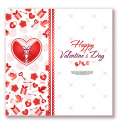 Valentines Day Sale Banner With Vertical Border