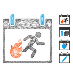 Hatched Fire Evacuation Man Calendar Day