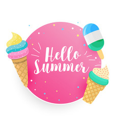 Hello Summer Icecream Background Design