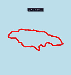 Jamaica Bold Outline Map