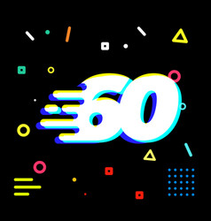 Number 60 Abstract Speed Icon