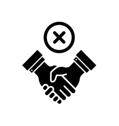 Avoid Hand Shake Solid Corona Virus Icon