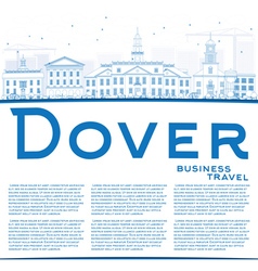 Outline Dover Skyline With Blue Buildings