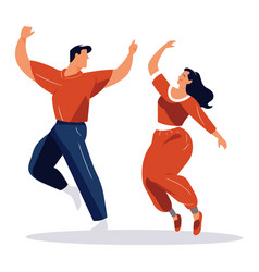 Young Man And Woman Joyfully Dancing Together