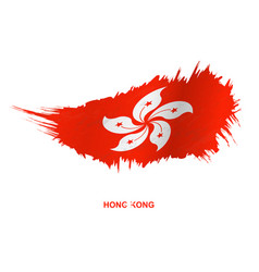 Flag Hong Kong In Grunge Style With Waving