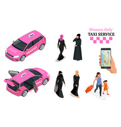 Women Only Taxi Service Concept Smartphone