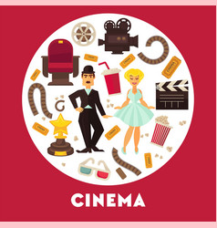 Cinema movie comic actor character in hat Vector Image