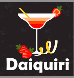 Daiquiri Glass Of Cocktail Strawberry Background V