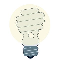 Energy Saving Turned On Light Bulb Icon Flat Sty