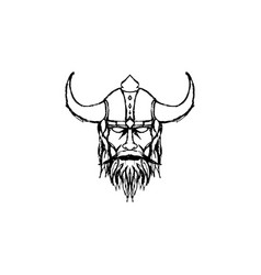 Outline Viking Head Face Logo