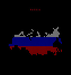 Square Dots Pattern Map Of Russia Dotted Pixel