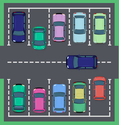 City top view parking with cars Royalty Free Vector Image