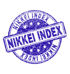 Grunge Textured Nikkei Index Stamp Seal