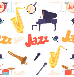 Seamless Pattern With Various Jazz Instruments