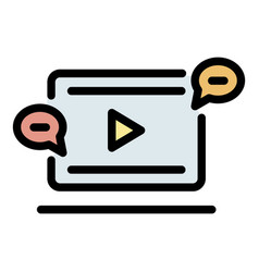 Video Story Icon Color Outline