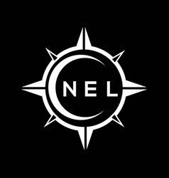 Nel Abstract Monogram Shield Logo Design On Black