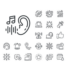 Hearing Line Icon Audio Message Sign Place