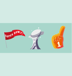 Set Icon American Football Super Bowl